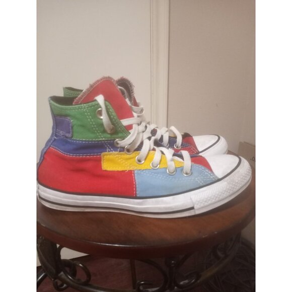 Converse Chuck Taylor All Star Patchwork High Top Canvas Shoes Men’s Sz 6.5 - Picture 1 of 15